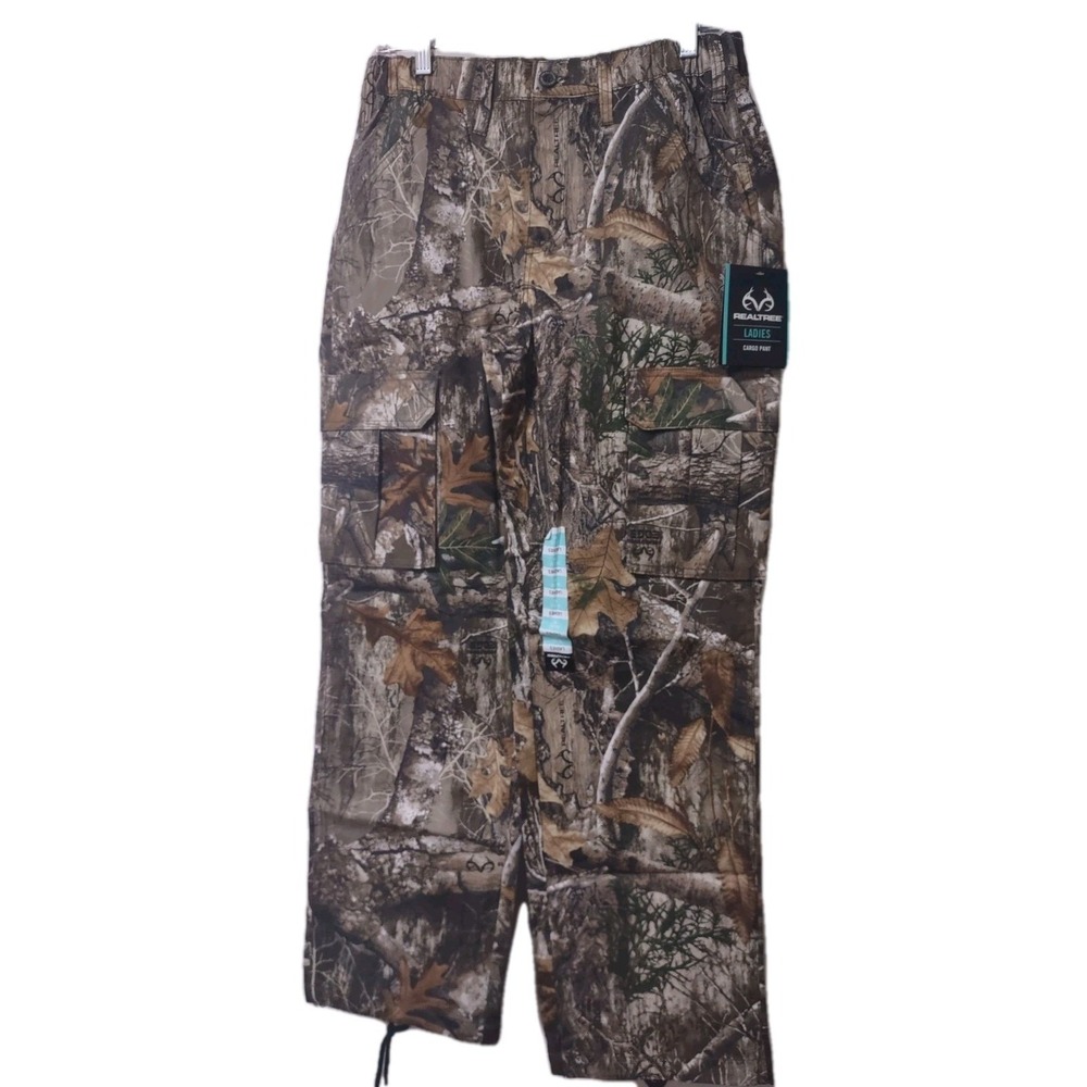 RealTree Camouflage Pants Womens Size M (8-10) Hunting Cargo Pocket Elastic side